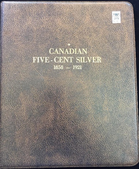 Old Harco Canadian Five Cents Silver Book includes approx (27) coins - 1880 H - 1920.