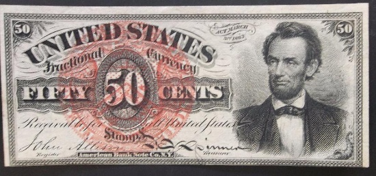 50 CENT FRACTIONAL CURRENCY 4TH ISSUE LINCOLN