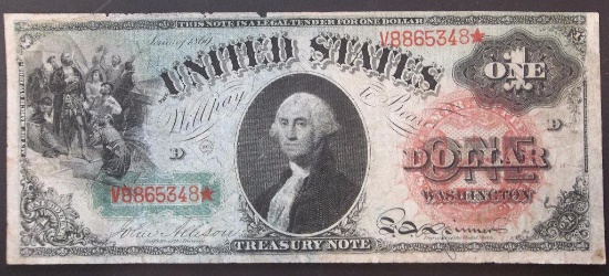 1869 $1 USN RAINBOW FR 18
