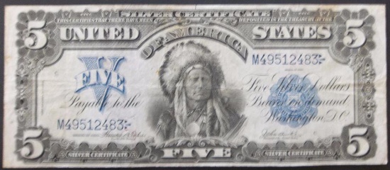 1899 $5 SILVER CERTIFICATE CHIEF FR 278