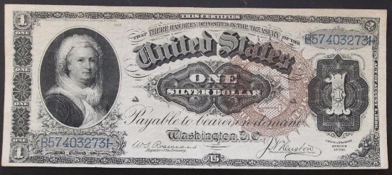 1886 $1 SILVER CERTIFICATE MARTHA WASHINGTON FR 219