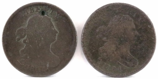 Lot of (4) Half Cents includes (2) 1804 & (2) 1835.