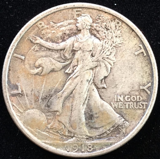 1918 D Walking Liberty Half Dollar.