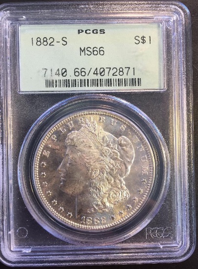 1882 S Morgan Dollar PCGS Certified MS66 (Old Green Holder).