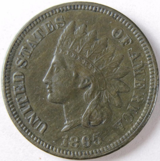 1865 Indian Cent with Longacre Doubling