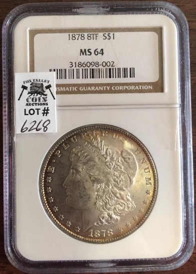 1878 8TF Morgan Dollar NGC Certified MS 64