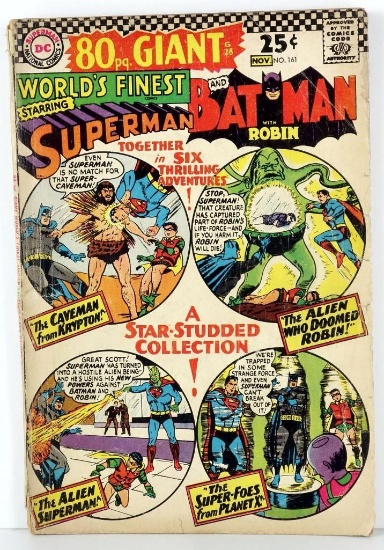 Comic: Worlds Finest #161 November 1966 Superman And Batman With Robin.