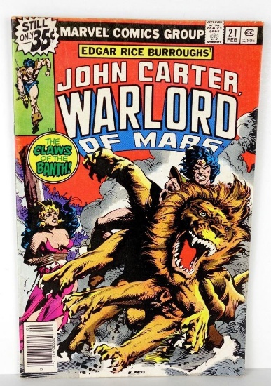 Comic: John Carter Warlord Of Mars #21 February 1978 The Claws Of The Banth!
