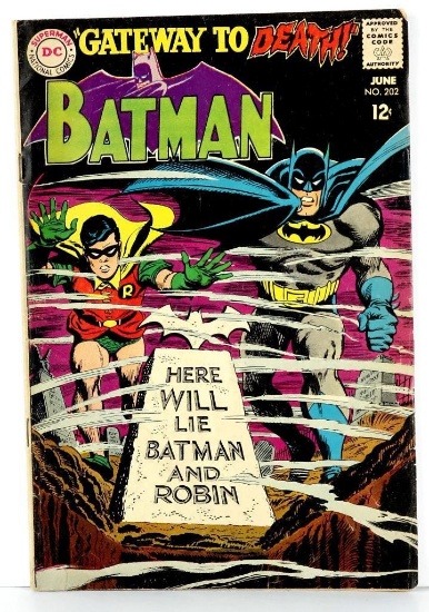 Comic: Batman #202 June 1968 Gateway To Death.