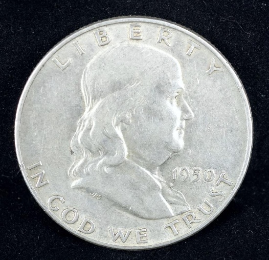 1950 D Franklin Half Dollar.