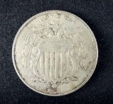 1867 Rays Shield Nickel.