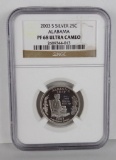 2003 S Silver Alabama Washington Statehood Quarter. NGC Certified PF68 Ultra Cameo.