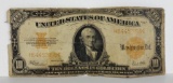 1922 $10 Gold Certificate Note.