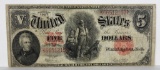 1907 $5 Legal Tender Note.