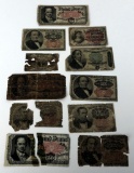 Lot of (11) Fractional Currency Notes lower grade.