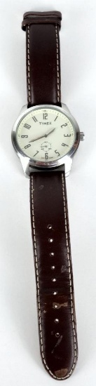 Men's Timex Wrist Watch WR100M with Leather Band.