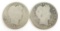 Lot of (2) Barber Quarters includes 1893 S & 1898 O.