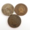Lot of (3) Indian Head Cents includes 1863, 1864 & 1865.
