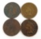 Lot of (4) 1864 Indian Head Cents.