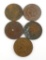 Lot of (5) Indian Head Cents includes 1894, 1896, 1898, 1899 & 1904.