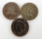Lot of (3) early Small Cents includes 1857 Flying Eagle Cent, 1859 & 1860 Indian Head Cents.