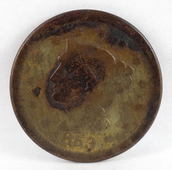 1853 Braided Hair Large Cent.