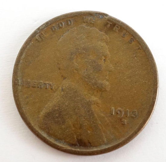 1913 S Lincoln Wheat Cent.