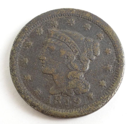 1849 Braided Hair Large Cent.