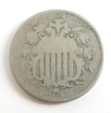 1866 Rays Shield Nickel.