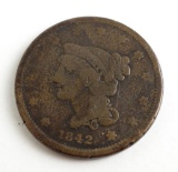1842 Braided Hair Large Cent.