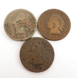 Lot of (3) Indian Head Cents includes 1863, 1864 & 1865.