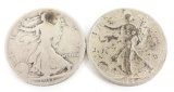 Lot of (2) Walking Liberty Half Dollars includes 1917 & 1927 S.