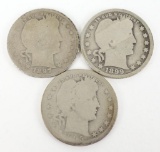 Lot of (3) Barber Quarters includes 1897 S, 1899 S & 1905.