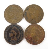 Lot of (4) 1909 Indian Head Cents.