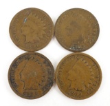 Lot of (4) 1909 Indian Head Cents.