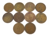Lot of (10) Indian Head Cents includes 1880, (4) 1881, 1882, (2) 1884, 1886 & 1887.