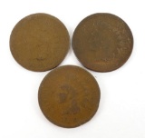 Lot of (3) Indian Head Cents include 1864, 1865 & 1866.