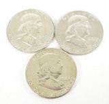 Lot of (3) 1961 Proof Franklin Half Dollars.