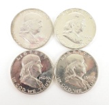 Lot of (4) 1961 Proof Franklin Half Dollars.