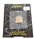 2000 P Lincoln Cent Cheerios Promotional sealed.