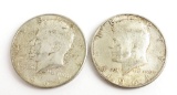 Lot of (2) 1964 Kennedy Half Dollars.