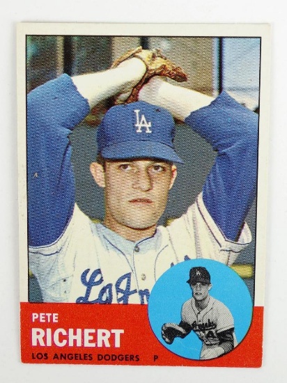 Pete Richert 1963 Los Angeles Dodgers 383 Baseball Card.