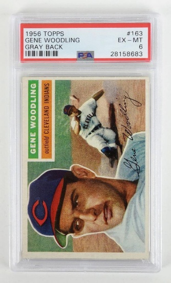 Gene Woodling 1956 Topps 163 Baseball Card. PSA Certified EX-MT 6.