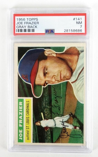 Joe Frazier 1956 Topps 141 Baseball Card. PSA Certified NM 7.