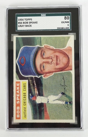 Bob Speake 1956 Topps 66 Baseball Card. SGC Certified EX/NM 6.