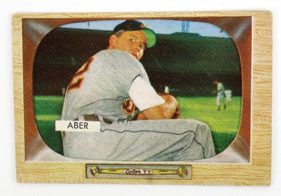 Al Aber 1955 Bowman 24 Baseball Card.