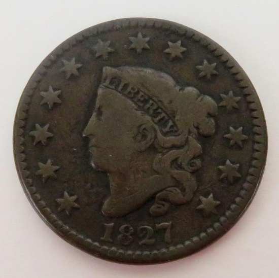 1827 Coronet Head Large Cent.
