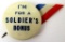 Rare WWII I'm For a Soldier's Bonus Pin Geraghty & Co. Chicago.