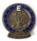 WWII Sterling Silver U.S. Navy E for Production Pin Enamel Blue.