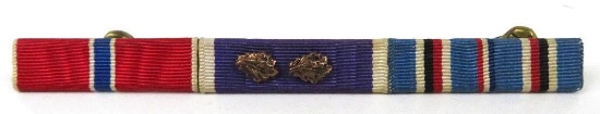 (3) Campaign Ribbon Bars includes Bronze Star, Purple Heart with 2 Oak Leaf Clusters & American Camp